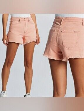 Ella Moss Vintage High Waist Jean Short Salmon Pink 26